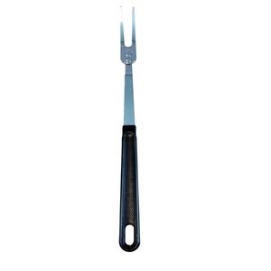 Vintage EKCO USA Stainless Steel Meat Carving Fork Black Textured Handle 10 inch